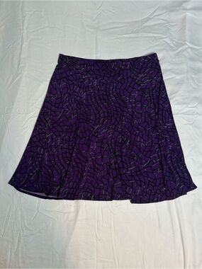 George Purple Abstract-Pattern Skater Skirt